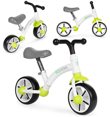 Zdjęcie produktu dla Rower biegowy dla dzieci z pianki EVA, regulowanym siodełkiem, zielony, ECOTOYS