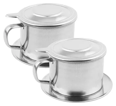 Obrázek produktu pro Vietnamský Kaffeefilter 2 Stück, Edelstahl, 3,3 x 2,5 Zoll, Feinfilter für Aromatischen Traditionskaffee