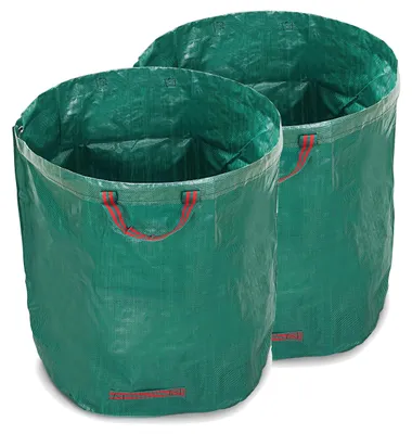 Produktbild von WUNDERGARDEN 2X 500L Gartenabfälle, Laub, Grünschnitt, Pflanzenabfälle, Kompost - Rundes Format, selbststehend und faltbar - Laubsäcke & Gartensäcke