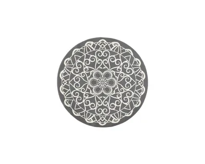 Zdjęcie produktu dla Okrągły nowoczesny dywan do salonu, szaro kremowy wzór MANDALA 200cm