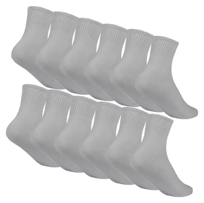 Produktbild von 12 Paar Kinder Socken halbhoch Baumwolle, 12 Paar Weiß 23-25
