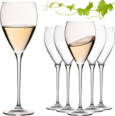Produktbild von IMPERIAL Tropfenförmige Weißweingläser 350ml "Paris" Set 6-Teilig Weingläser aus Crystalline Glas Spülmaschinenfest