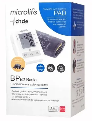 Obrázok produktu pre Automatiký tlakomer Microlife BP B2 Basic s adaptérom, 1 ks