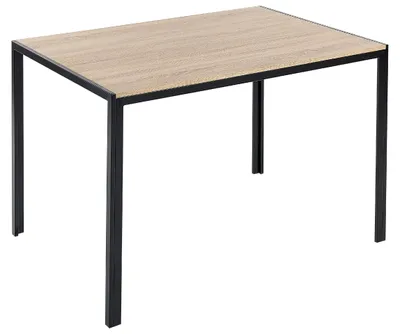 Produktbild von BELIANI Esstisch helles Holz mit schwarzer MDF-Platte Metallbeine 120 x 80 cm traditioneller rechteckiger Küchentisch
