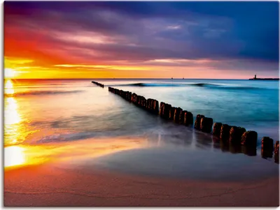 Produktbild von ARTland Leinwandbild Ostsee mit schönem Sonnenaufgang Größe: 60x45 cm