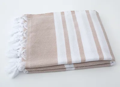 Obrázok produktu pre Osuška do kúpeľa Hamam - Tuva Home - 100x180cm 100% bavlnená obrovská osuška do sauny SPA Plážová osuška XXL Pareo Kilt do sauny pre dámy a pánov, farba: béžová