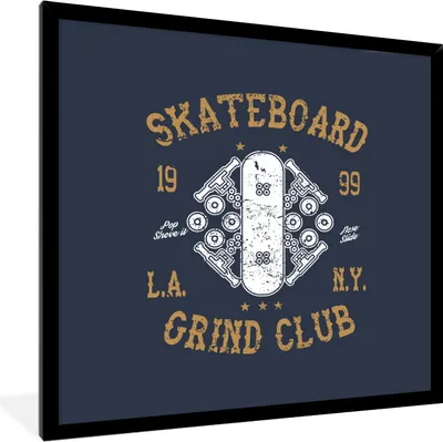 Produktbild von MuchoWow® MuchoWow® Gerahmtes Poster Skateboard - Weiß - Retro - Zitat 40x40 cm - Poster mit zchwarzem Bilderrahmen - Mit Rahmen - Wanddekoration Schlafzimmer