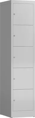 Produktbild von ClassiX Schließfachschrank lichtgrau X-523510, 5 Schließfächer 41,5 x 50,0 x 180,0 cm