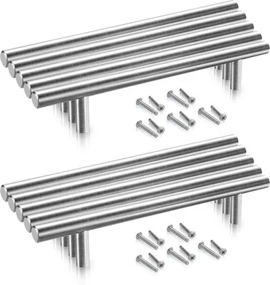 Obrázek produktu pro Nerezové úchytky do kuchyňských zásuvek a koupelen – 10 kusů – 188 × 128 × 10 mm