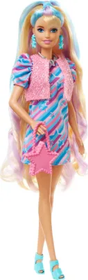 Produktbild von Barbie Totally Hair Puppe (blond/bunte Haare) inkl. Styling-Zubehör