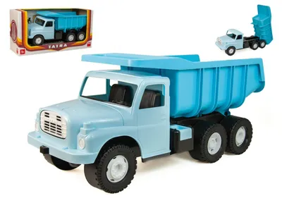 Zdjęcie produktu dla Samochód Tatra 148 z tworzywa sztucznego, 30 cm, jasnoniebieski, w pudełku 35 x 18 x 13 cm, od 12. miesiąca życia