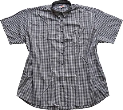 Produktbild von Übergrößen Kurzarm Hemd KAMRO Schwarz/Weiß kariert Kentkragen 3XL