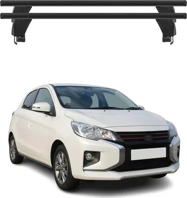 Image de Barres de toit Transversales pour Mitsubishi Spacestar 2017-2020 Alu Noir 2x