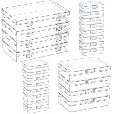 Aufbewahrungsboxen-Set 24 Stück, 4 Größen, transparent
