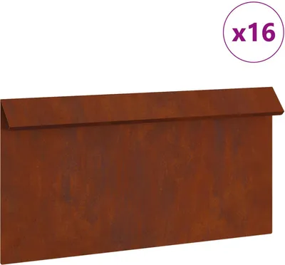 Produktbild von Schneckenzaun 16 pcs Rostig 50 x 3,5 x 25 cm Wetterfeststahl
