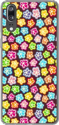 Produktbild von MuchoWow® Handyhülle Schutzhülle Hülle für Telefoonhoesje Huawei P20 Mädchen - Blume - Schnittmuster - Mädchen - Kinder - Kinder Silikon Softcase Handy Hülle - Hardcover