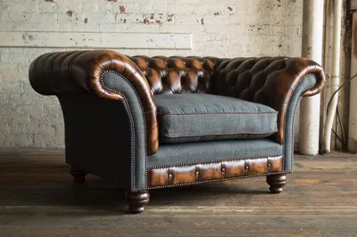 Zdjęcie produktu dla Chesterfield – sofa/fotel, model Chesterfield, dwupersonowa sofa, tapicerowane meble wypoczynkowe, styl lounge, klubowy