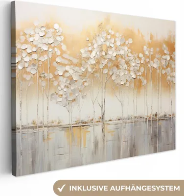 Obrázek produktu pro OneMillionCanvasses® - Plátna - Stromy - Umění - Akryl - Příroda, nástěnné dekorace, Obrazy Obývací pokoj, 80x60cm