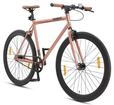 Produktbild von BIKESTAR Singlespeed 700C 28 Zoll City Stadt Fahrrad | 53 cm Rahmen Rennrad Retro Vintage Herren Damen Rad | Beige & Braun