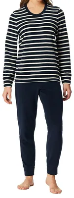 Produktbild von Schiesser Damen Schlafanzug lang Gr. 36 nachtblau