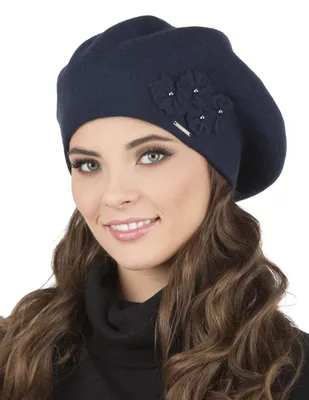 Produktbild von VIVISENCE Baskenmütze Damen Elegant Blume Warm Herbst Winter Accessoire 7006, Du