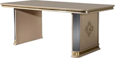 Luxus Art Deco Massivholz Esstisch Esszimmertisch Küchentisch Beige Gold Luxury Art Deco Solid Wood Dining Room Table Kitchen Table Beige Gold