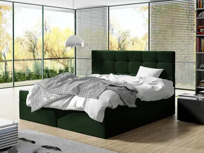 Obrázok produktu pre Kontinentálna manželská posteľ 180x200 CAROLA - zelená + topper ZDARMA