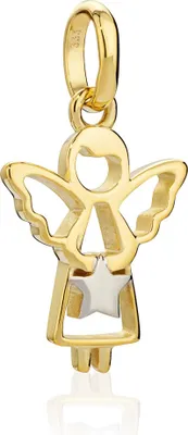 Produktbild von Kettenanhänger Engel 333 Gelb Gold 8 Karat Bicolor 12x10mm Amulett Talisman