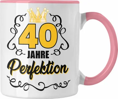Produktbild von Trendation - 40. Geburtstag Frauen Tasse Geschenk Geschenkidee 40er Geburtstag Spruch Perfektion (Rosa)
