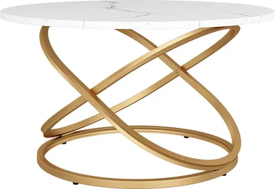 Produktbild von Vicco Couchtisch Calgary, 79.5 x 62 cm mit große Arbeitsfläche, Weiß/Gold
