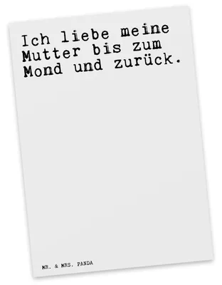 Produktbild von Mr. & Mrs. Panda Postkarte Ich liebe meine Mutter... - Weiß - Geschenk, Spruch Sprüche Weisheiten Zitate Lustig Weisheit Worte, Ansichtskarten, Tochter, Mama, Fotokarte