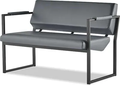 Produktbild von Ledersofas Set 3-Sitzer 2-Sitzer Schwarz Leder Modern Edelstahl Couch