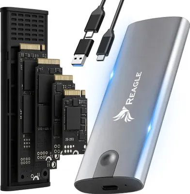 Produktbild von REAGLE NVME SATA PCIe M.2 SSD-Gehäuse USB-C 3.1 M2 Adapter Buchsen