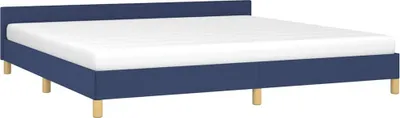 Obrázek produktu pro vidaXL Rám postele s čelem bez matrace Modrá látka 200x200 cm
