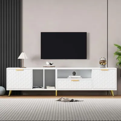 Immagine prodotto di Mobile TV moderno - Mobile TV - Supporto TV - Credenza TV - Mobile porta TV - Design verticale - Adatto per schermi fino a 80 pollici