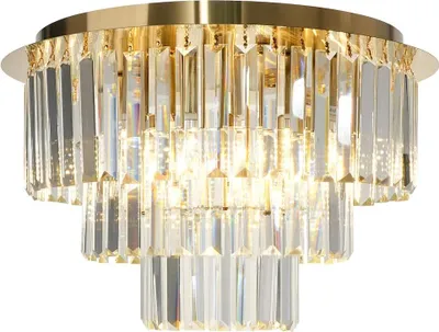 Zdjęcie produktu dla Lampa sufitowa MILANO złoto-przezroczysty 6xE14x40W kryształ wym:29,5x45x45cm IP20 Milagro