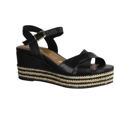 Produktbild von Tamaris 28001-003  Keilsandale, Damen, Leder, Schwarz, Sandalen - Damenschuhe Sandalette / Sling, Schwarz, leder