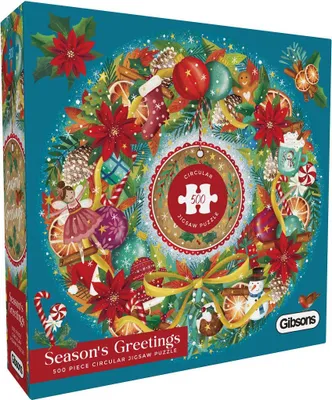 Zdjęcie produktu dla GIBSONS Okrągłe puzzle Życzenia świąteczne 500 elementów