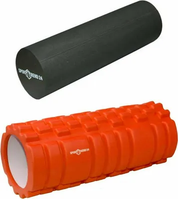 Produktbild von Faszienrolle Set | Massagerolle Bindegewebsrolle Schaumstoffrolle Schwarz Orange
