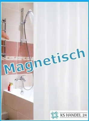 Produktbild von Textil Duschvorhang WEISS (200x220 cm inkl. Duschvorhangringe, magnetisch beschwert)