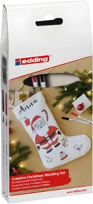 Produktbild von Edding Textilstift 4600 1 mm Nikolausset schwarz+rot