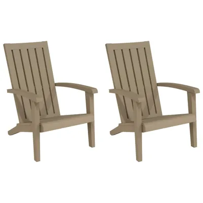 Produktbild von vidaXL Adirondack-Gartenstühle 2 Stk. Hellbraun Polypropylen