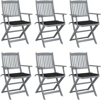 Produktbild von Stabli Möbel Klappbare Gartenstühle 6 Stk. mit Sitzkissen Massivholz Akazie CC6938914