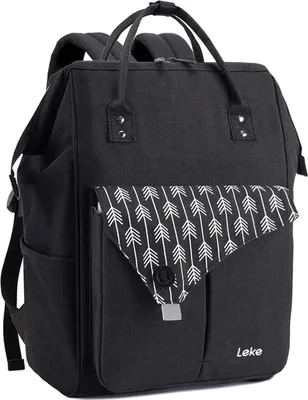 Produktbild von Lekesky Rucksack Damen wasserabweisend Laptopfach Schwarz 15.6 Zoll