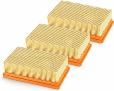 Produktbild von 3er-Pack Ersatz-Flachplisseefilter für Kärcher Nass-Trockensauger MV4, MV5, MV6, WD4, WD5, WD6, WD4P, WD5P, WD6P – Ersetzt 2.863-005.0