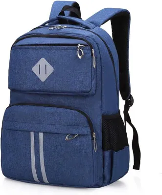 Image de Sac à dos pour enfants - Sac scolaire pour garçons et filles - Usage quotidien - Design réfléchissant - 44 x 34,5 x 19 cm - Noir