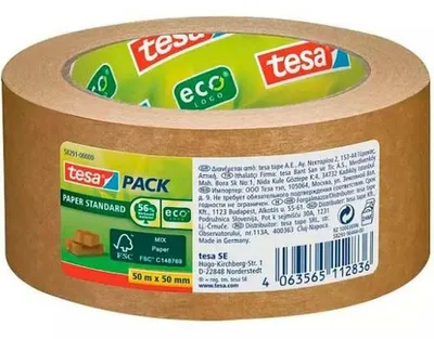 Produktbild von Tesa Klebeband Tesapack Eco Paper Standard Ecologo Havanna 50 M X 5 Cm - 6 Stück
