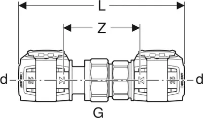 Produktbild von Geberit GE FlowFit Verschraubung, SiBr, d20mm, G1/2, 1 Stk.