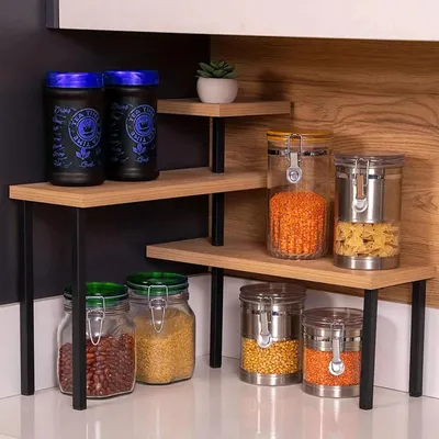 Image de Omgoods - Organisateur d'angle pour la cuisine - 3 niveaux, réglable et gain de place