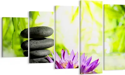 Produktbild von Bild auf Leinwand - Leinwandbild - Spa bambus blume wasser - 100x60cm - Wand Bild - Wanddeko - Leinwanddruck - Bilder - Kunstdruck - Wanddekoration - Leinwand bilder - Wandkunst - EG100x60-2477